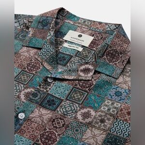 Anerkjendt AKLEO S/S Poplin AOP Shirt - Patchwork